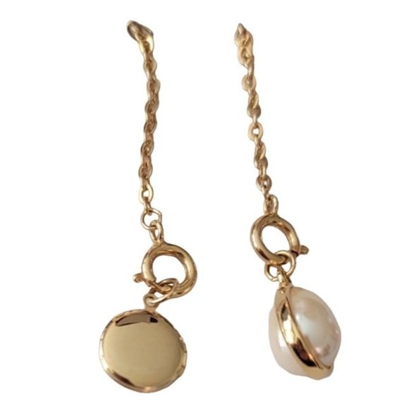 Joan Rivers Lot of 2 Egg Locket Round Spring Clasp W/ Extender Chain Charms E486 - Picture 2 of 7